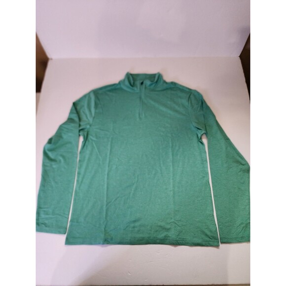 0.1 Algo Shirt Boys XL (16-18) Green Performance Quarter Zip Long Sleeve - Picture 1 of 9